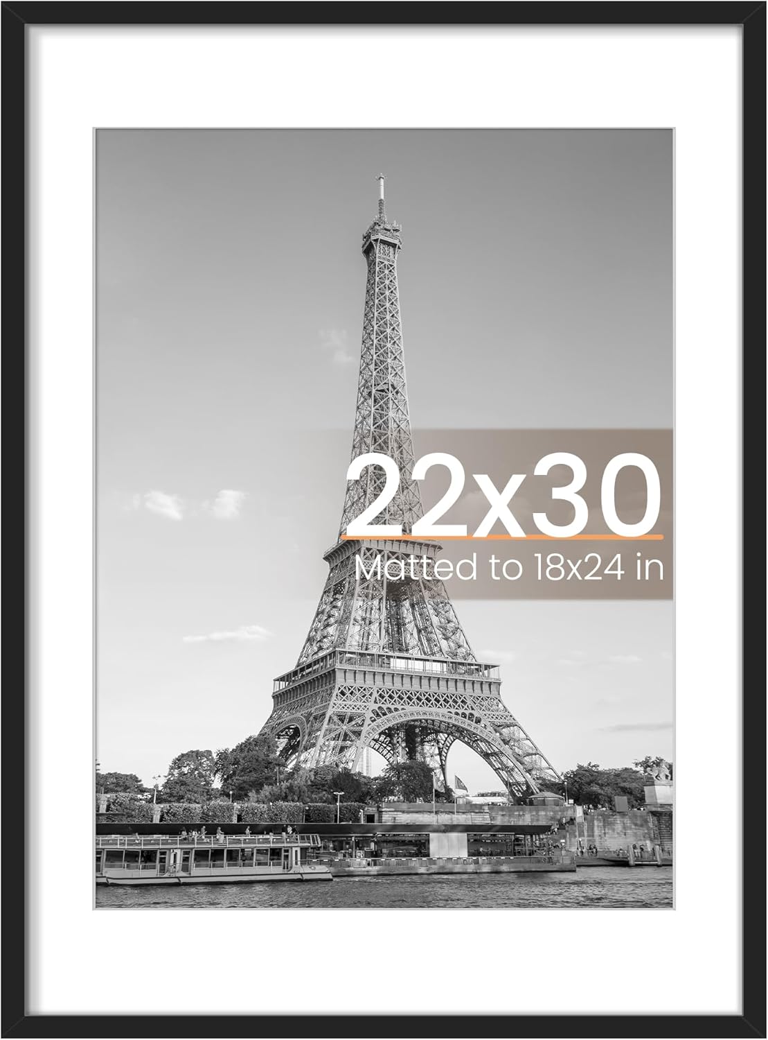 upsimples 8x10 Picture Frame, Display Pictures 5x7 with Mat or 8x10 Without Mat, Wall Hanging Photo Frame, Black, 1 Pack - Colors A