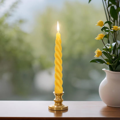 5 Inch Spirat Tapared Candles 10 Pack,0.78" Diameter Ivory Naturel Bee Candles Candlestick,7 Hours Long Lasting Smokeless and Unscented for Home Decoration