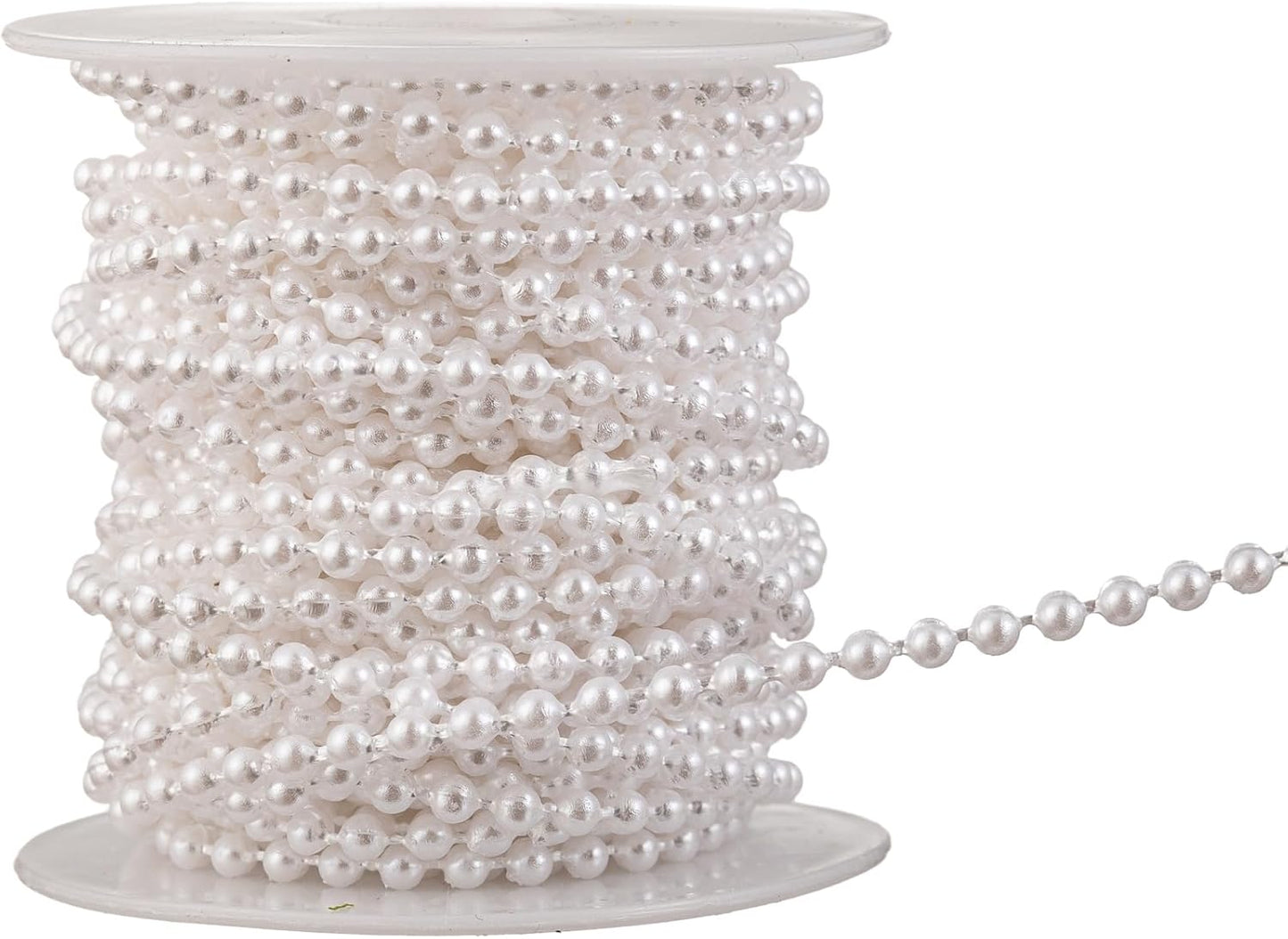 3mm Millet Beads Crafts Faux Pearl Beads Garland Pearl Bead Roll Strand of Pearls to Decorate Floral Centerpieces Wedding Party Favor Christmas Tree(33 Feet Ivory)
