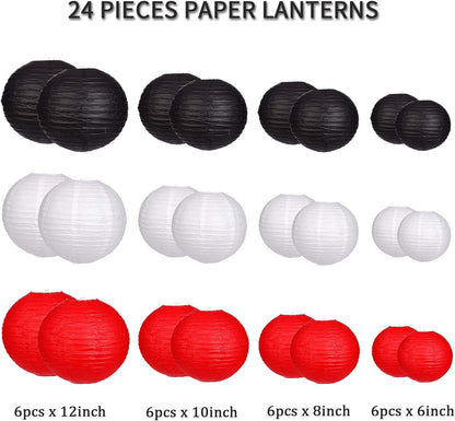 Paper Lanterns Decorative, Round Hanging Paper Lanterns Decorations for Rustic Party Bridal Shower Wedding Sage Green Birthday Party Supplies Gold/Ivory/Sage Green 15pcs