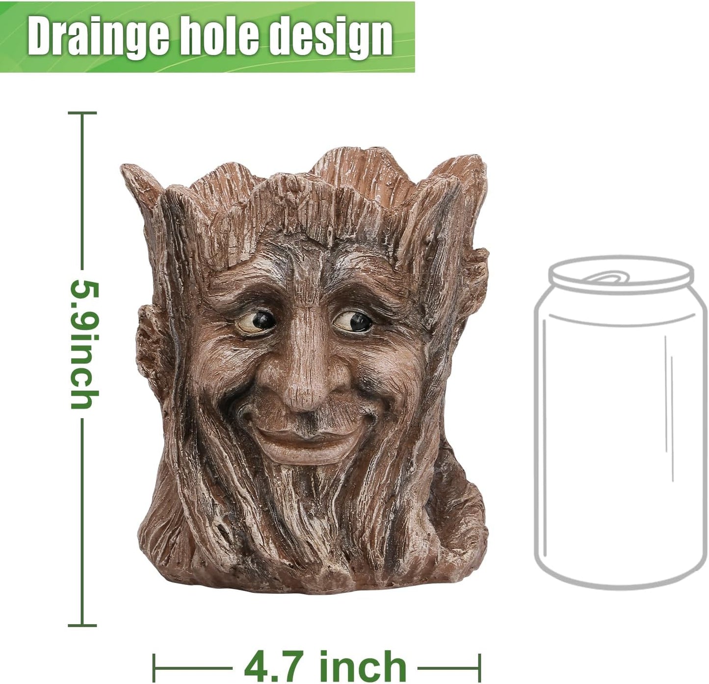 vomiceak Face Planter Pots Head, Planters for Indoor Plants - Double Cute Plant Pots for Flower & Succulent with Drainage Holes - Gift Ideas for Women (White Lady)