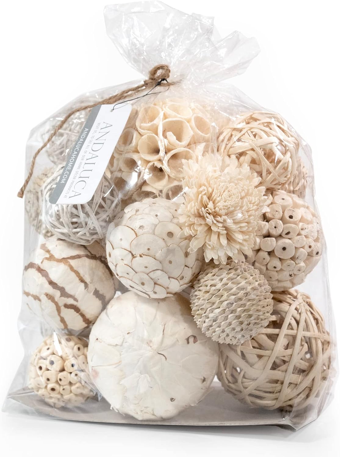 ANDALUCA Black & White Decorative Balls Bowl Filler Bag with Orbs, Balls (Black)