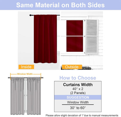Simplebrand Ava Sage Green Blackout Curtains for Bedroom 63 Inch Length 2 Panels Set, Solid Thermal Insulated Energy Saving Rod Pocket Window Treatment Curtains Blackout Drapes, W40 x L63 Inch, Sage - Colors B