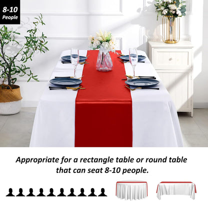 SiinvdaBZX 4 Pcs Royal Blue Satin Table Runner 12 x 108 inches Long, Bright Smooth Satin Wedding Table Runner Decorations for Birthday Parties, Buffet, Banquets, Graduations, Engagements