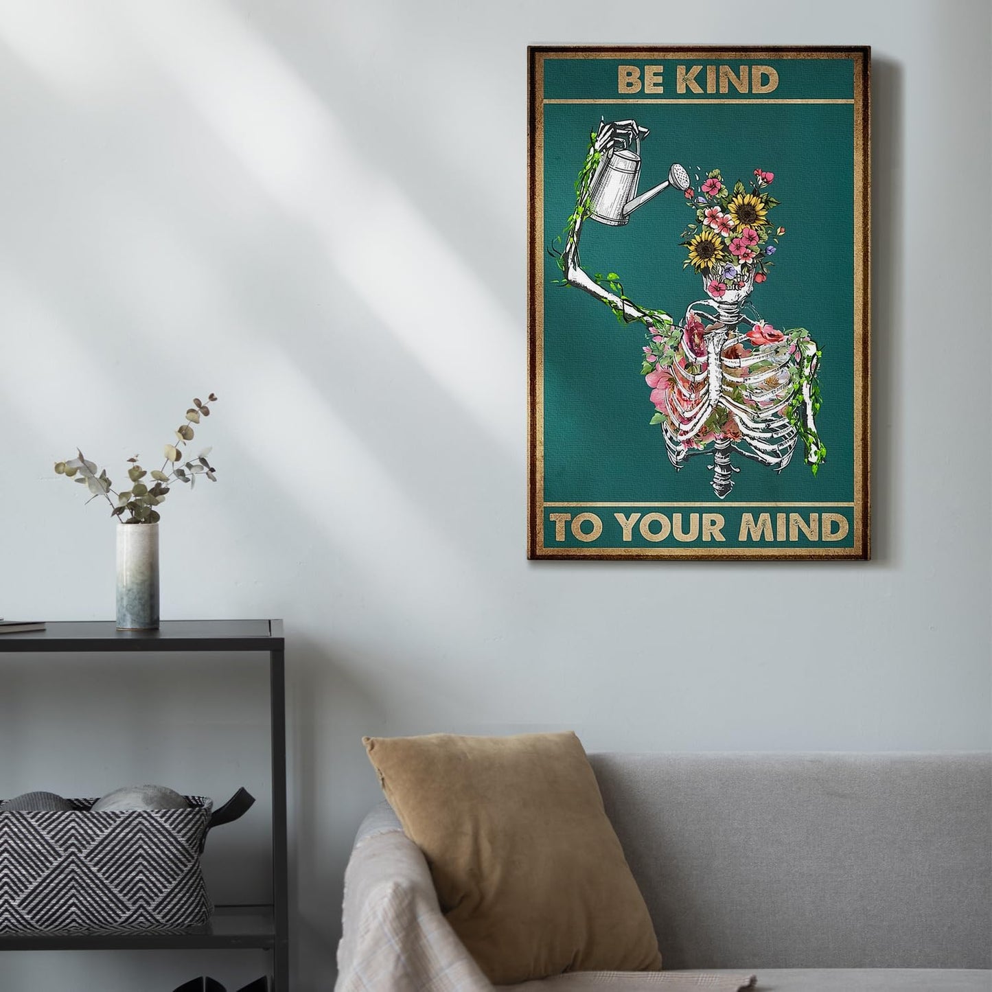 DIHSIEG 12x16 Canvas Wall Art funny bathroom wall art Print Poster Vintage Poster Frameless Floral Can be hung on the Wall Heal Your Heart poster Wall Art Canvas