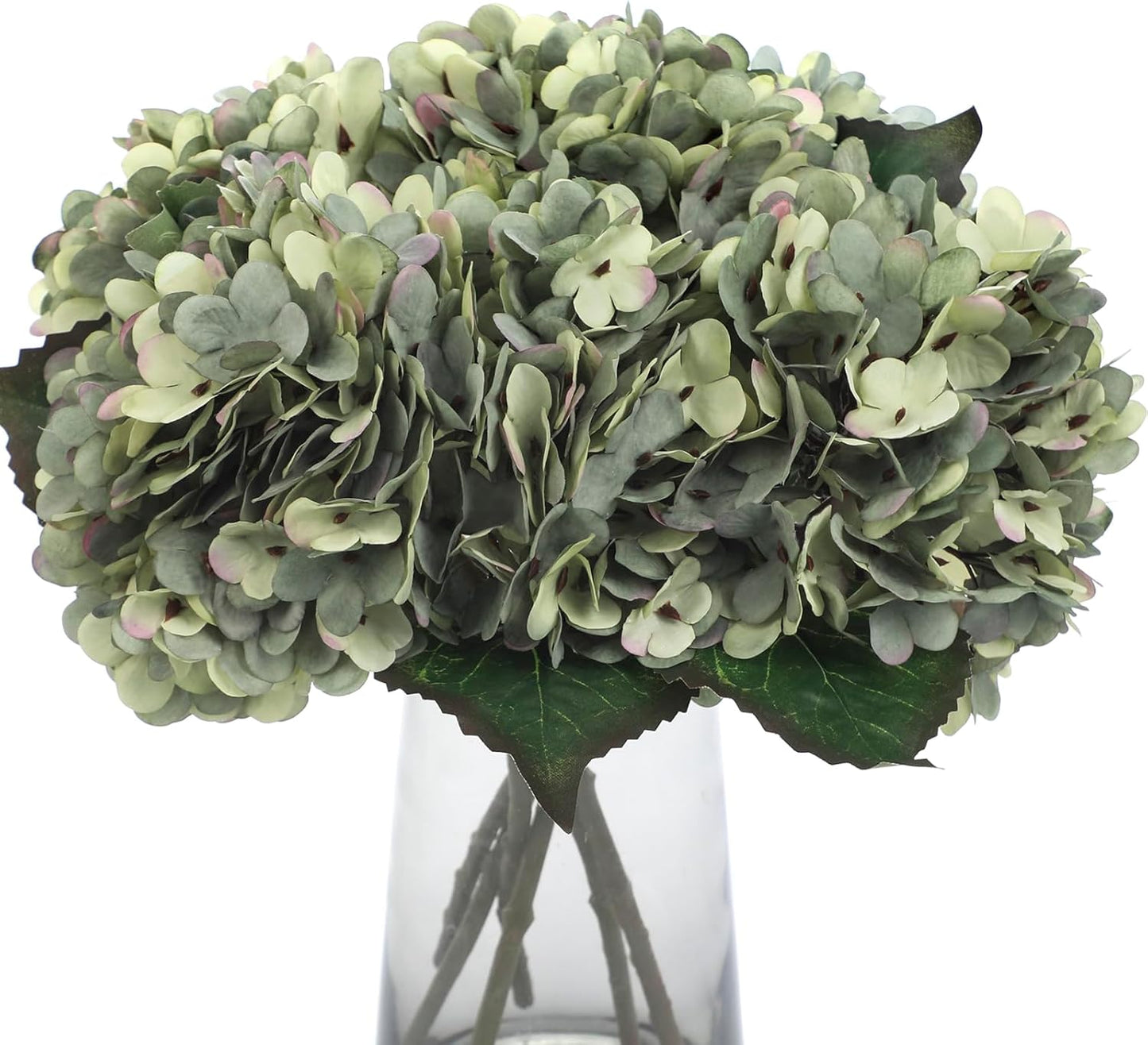 Kimura's Cabin 6pcs White Hydrangea Artificial Flowers Silk Fake Hydrangeas Faux Hydrangea Flowers with Stems for Wedding Bouquets Arrangement Home Table Centerpieces Baby Shower Party Decoration