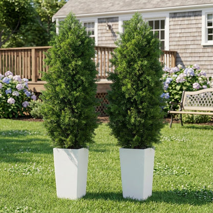 Aveyas 7ft Artificial Olive Tree for Home Decor, 7 Feet Large Faux Plant Fake Skinny Silk Trees with Pot for Indoor Outdoor House Living Room Office (7 ft Tall Including Raised Pot)
