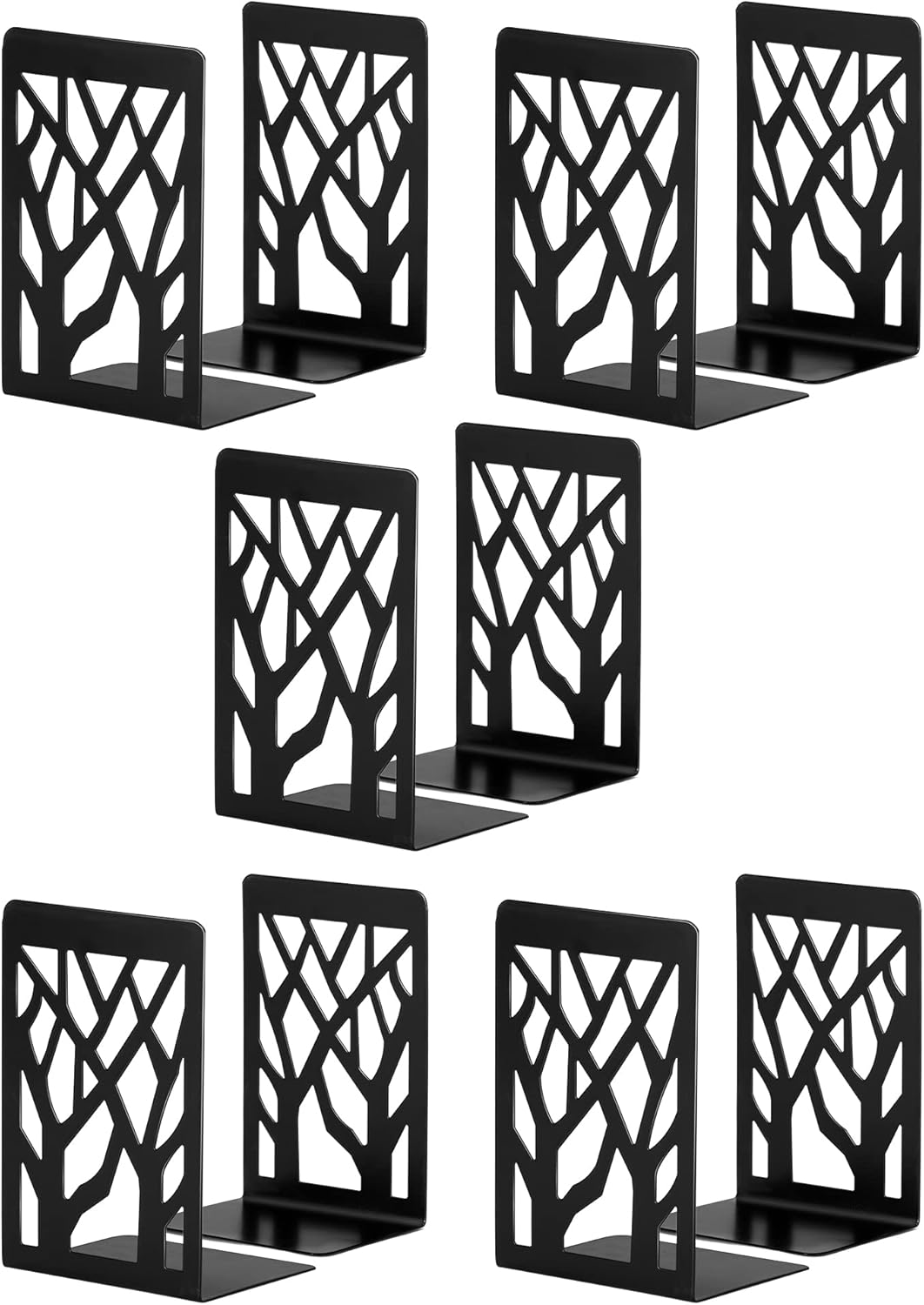 Book Ends, Bookends, Bookends for Shelves, Bookend, Book Ends for Heavy Books, Black Metal Book Shelf Holder Home Decorative, Book Stoppers for Shelves 3 Pair