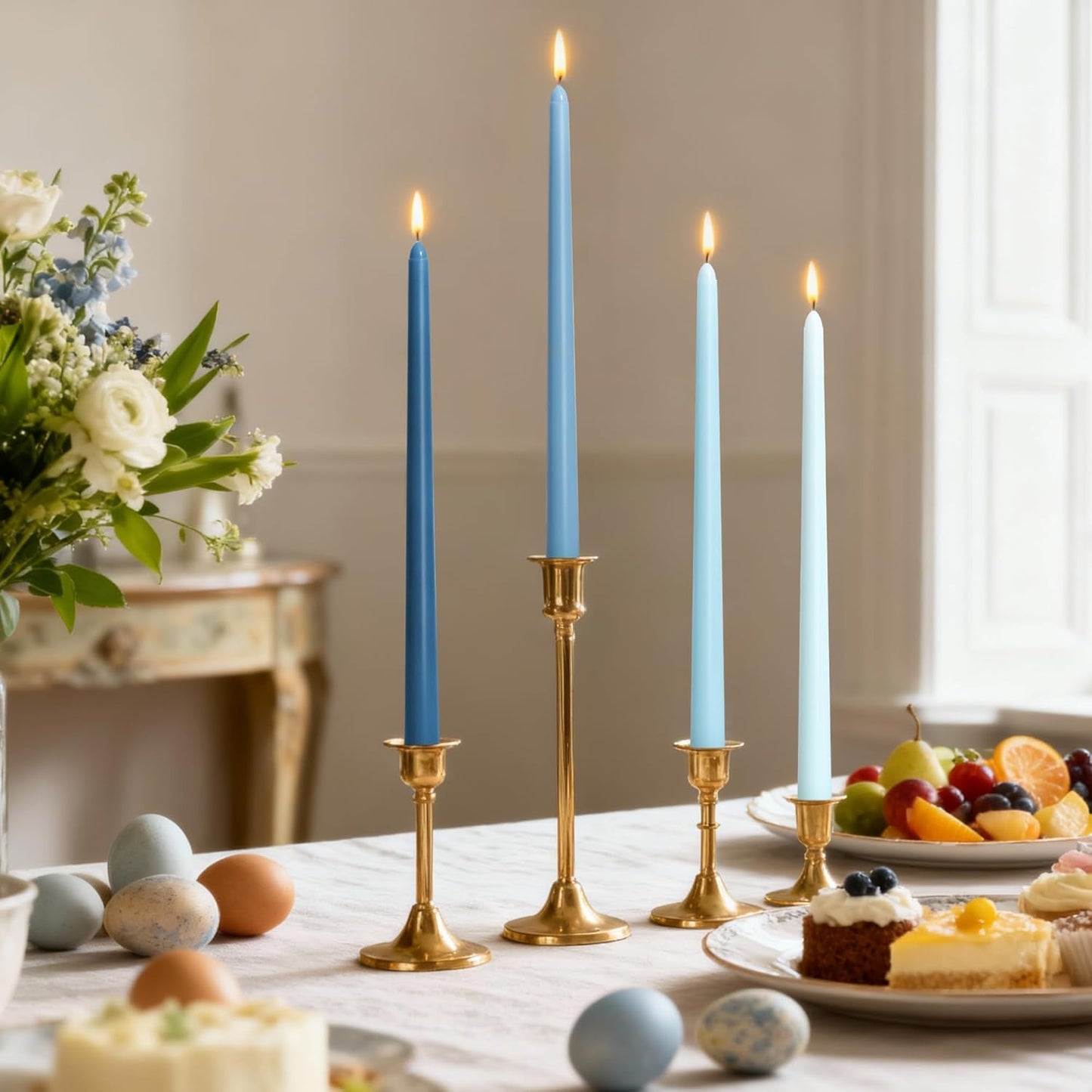 Viyffo Taper Candles, 12 Inch, 12 Pack, Brown – Unscented, Smokeless Design, Up to 8-Hour Burn – Tall Candlesticks for Table Decor, Weddings & Dinners