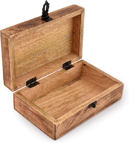 Samhita Handmade Mango Wood Tree of Life Engraving Beautifully Keepsake Box Jewellery Organiser Unique Gift Ideas for Men & Women (Flame Work Finish)