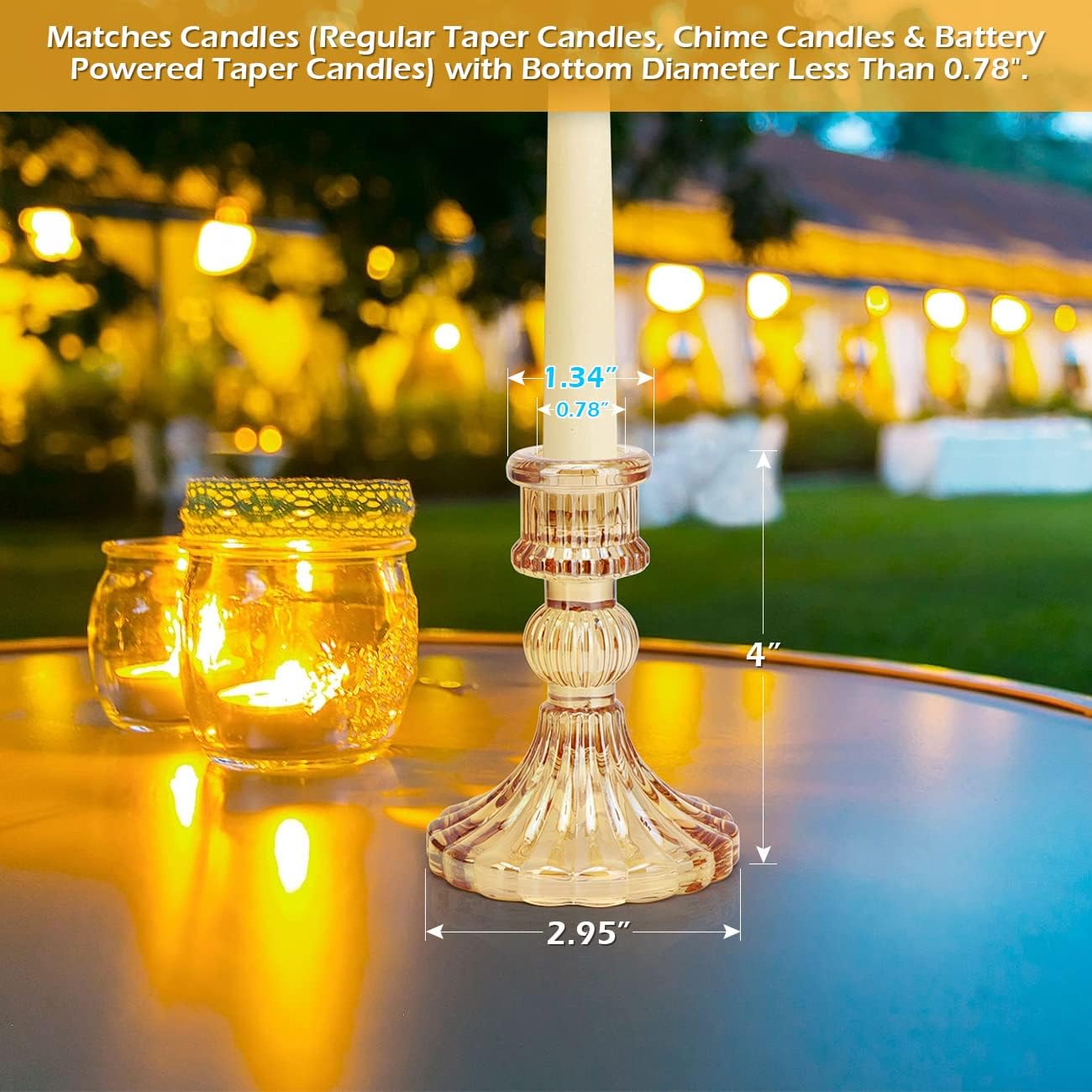 DARJEN Candlestick Holders Set,12Pcs 4" H Taper Candle Holders Bulk, Clear Glass Candle Holders for Wedding, Spring Party, Romantic Dinner, Festival & Windowsill Decor