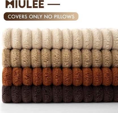 MIULEE Boho Farmhouse Sage Green Throw Pillow Covers 18x18 Inch Set of 4 Mordern Nordic Cushion Covers Soft Corduroy Spring Home Decor for Couch Bed Sofa Living Room Forest Green