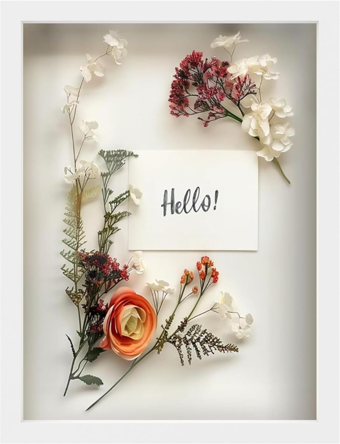 FrameWorks 11” x 14” Dark Oak Wooden Shadow Box Frame – Display Case with Soft Felt Back, Memory Box with Tempered Glass, Display Box with Elegant White Ball Push Pins, Wooden Flower Box