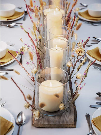 BOLSIUS 6 Ivory Pillar Candles Bulk - 3x4 Inches Candle Set - 40+ Hours Clean Burning - No Palm Oil - 0% Animal Fat - Premium European Quality - Unscented Dripless Restaurant Pillars
