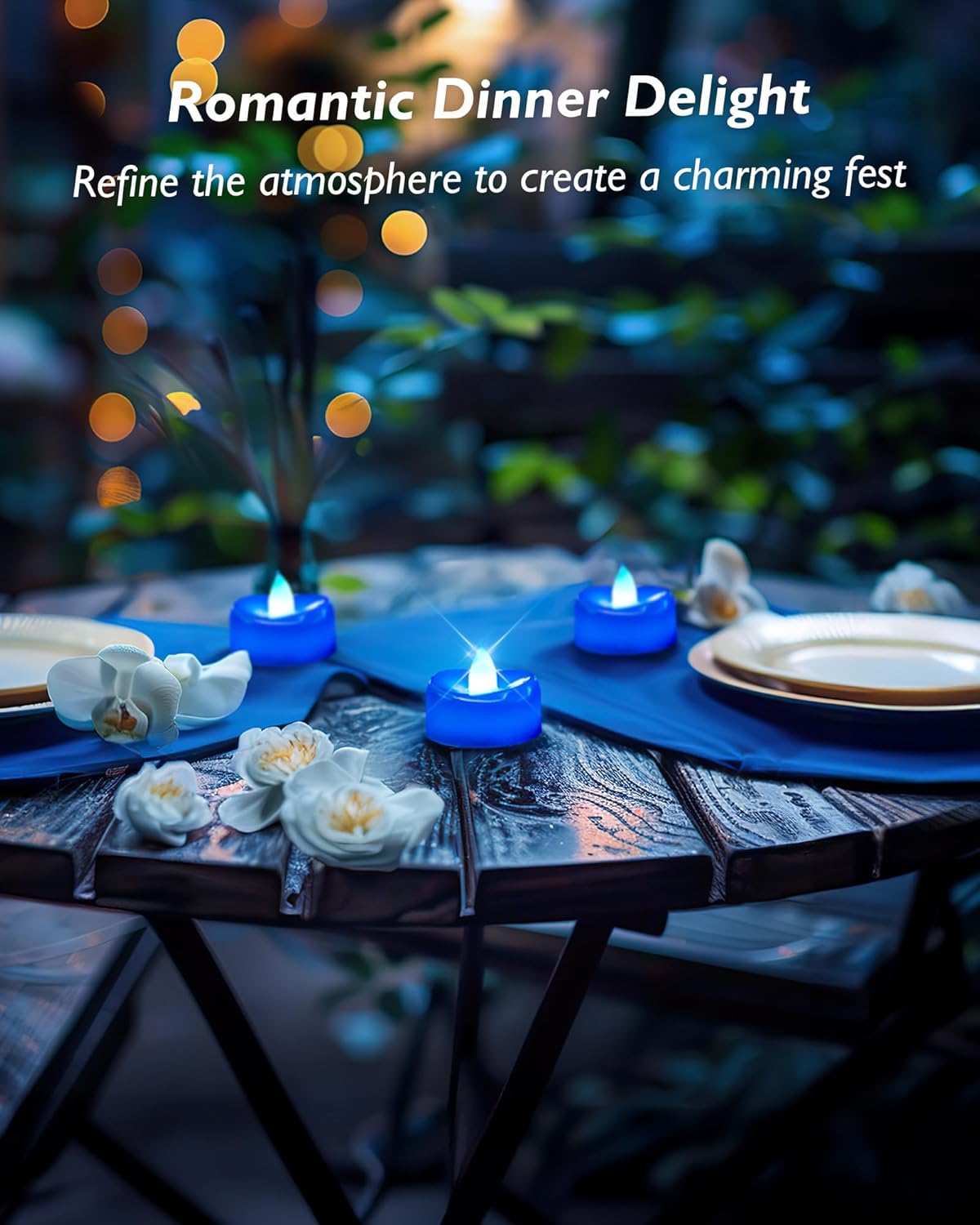 merrynights LED Candles, Tea Lights Candles Battery Operated Bulk, 50-Pack Long-Lasting 200 Hours Flameless Tealight Candles, Realistic Tea Lights for Christmas Halloween Wedding, 1.5'' D X 1.25'' H