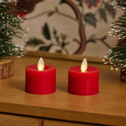 Luminara Flickering Flameless Pearl Ivory Tealights - Warm LED Light Flame Votives - Battery Operated Decor for Dining Room Table Centerpieces, Fireplace Mantel, Dinner Party, Reception - Set of 4