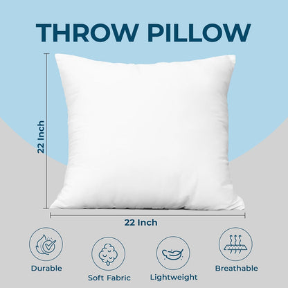 Utopia Bedding Throw Pillows (Set of 4, White) – 18 x 18 Inches Down Alternative Pillows for Bed, Sofa, and Couch - Fluffy Decorative Stuffer Pillow for Indoors & Outdoors