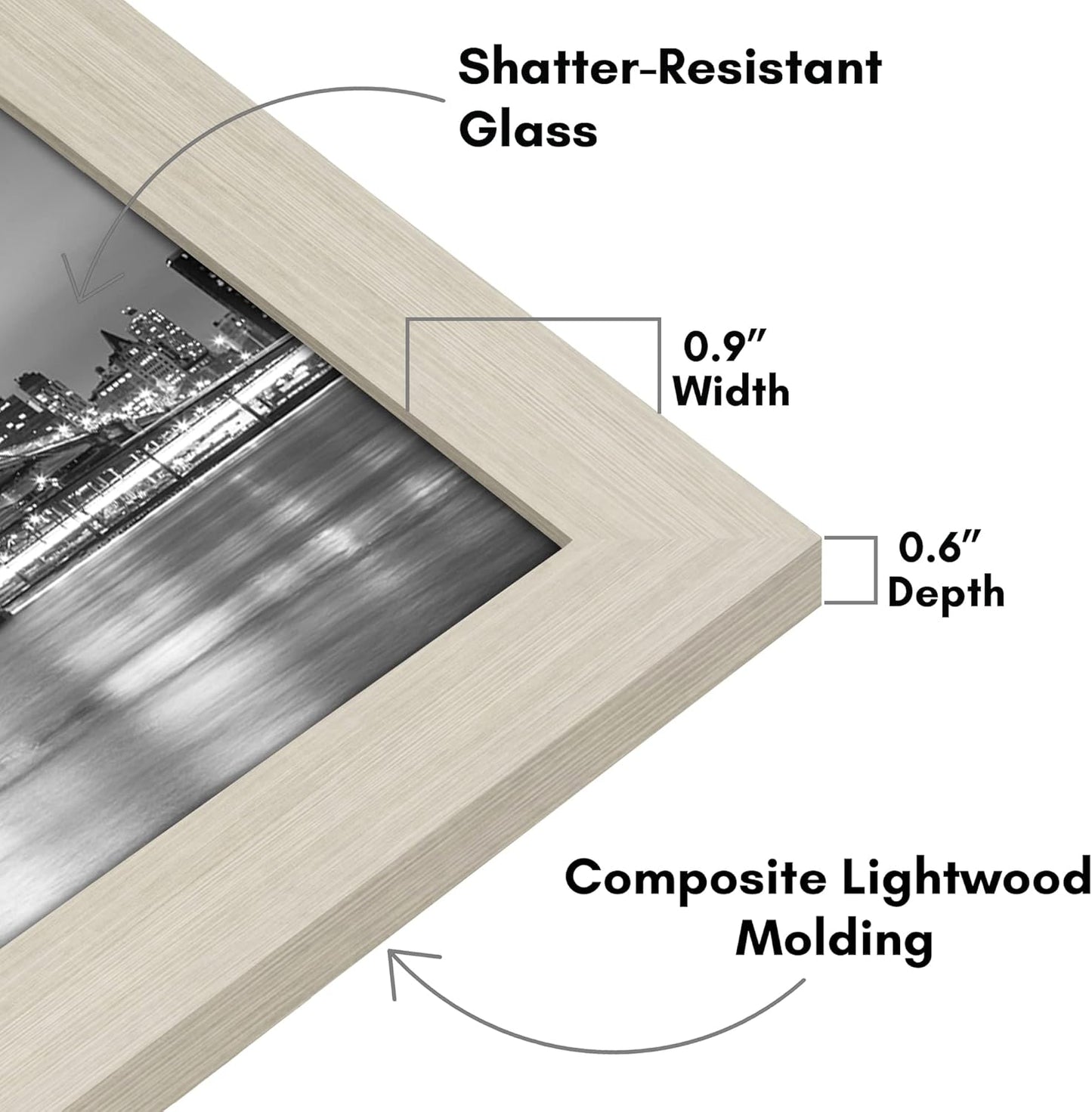 Americanflat 12x18 Poster Frame with Shatter-Resistant Glass - Signature Collection - Gallery-Style Frames Made of Engineered Wood - Photo Frame for Wall Display - Black - Colors A