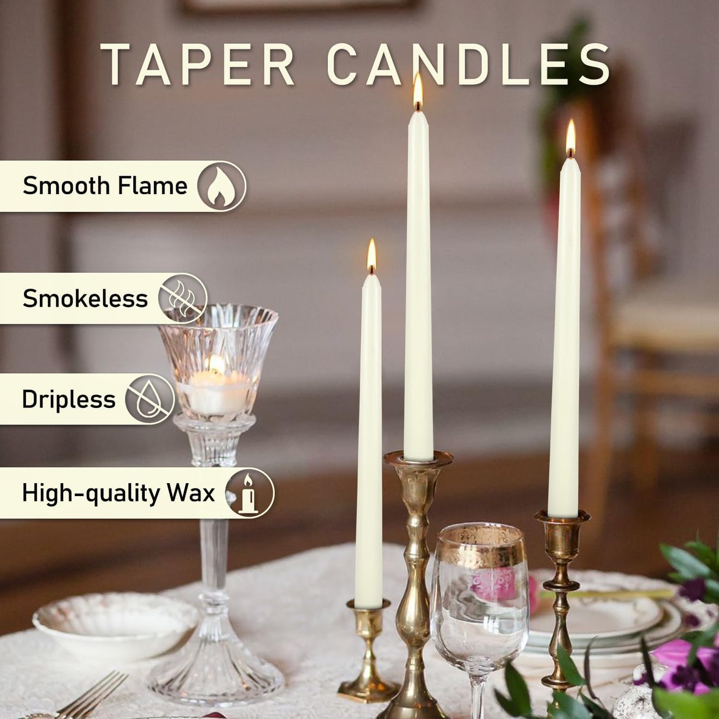 YOROXRG 40 Pack Spell Chime Candles-4 Inch Multi-Colored Taper Candles Sticks-for Home Decor Kitchen Decor Wedding Decoration-10 Colours