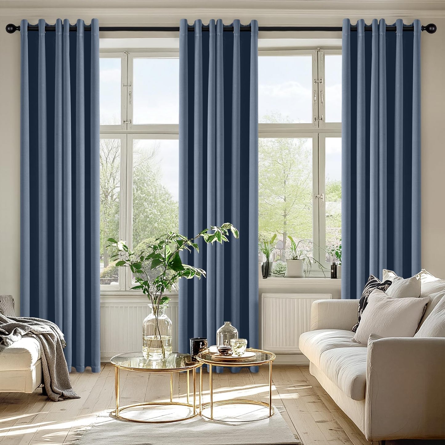 MIULEE Blackout Curtains for Bedroom Living Room 2 Panels, Thermal Insulated Room Darkening Drapes Grommet Noise Reducing Light Blocking Window Treatments 63 Inches Long 40x63 Inch Black - Colors B