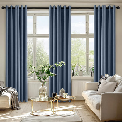 MIULEE Blackout Curtains for Bedroom Living Room 2 Panels, Thermal Insulated Room Darkening Drapes Grommet Noise Reducing Light Blocking Window Treatments 63 Inches Long 40x63 Inch Black - Colors B