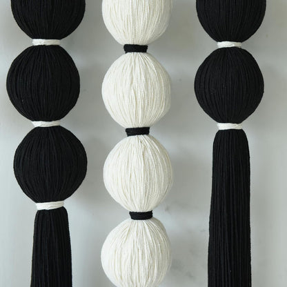 IOWER Macrame Wall Hanging 27" W x 31" L Boho Wall Decor Sphericity Cotton Textile Wall Hanging Art Fiber Yarn Art Handmade Detachable Assembly