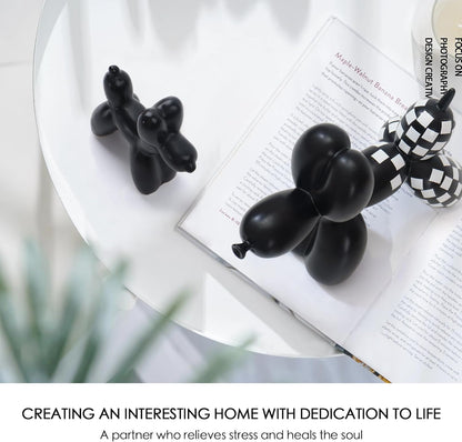Notakia Cute Ceramics Balloon Dog Statue Crafts Gold Living Room Desktop Decorations,Handmade Modern Small Ceramic Animal Statue Ornament Gold Home Decor Accents