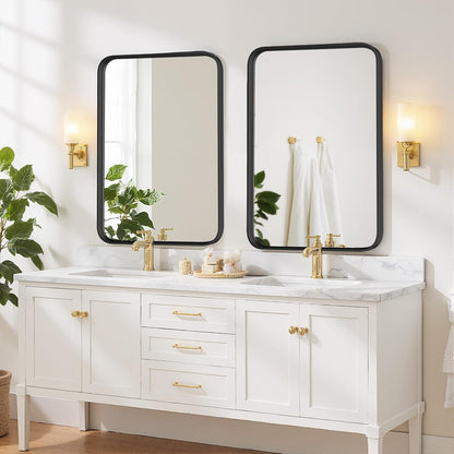 Round Wall Mirror 30 Inch Gold Vanity Mirror with Metal Frame, Modern Circle for Bathroom, Entryway, Bedroom, Living Room, Wall Mounted Decorative Mirrors