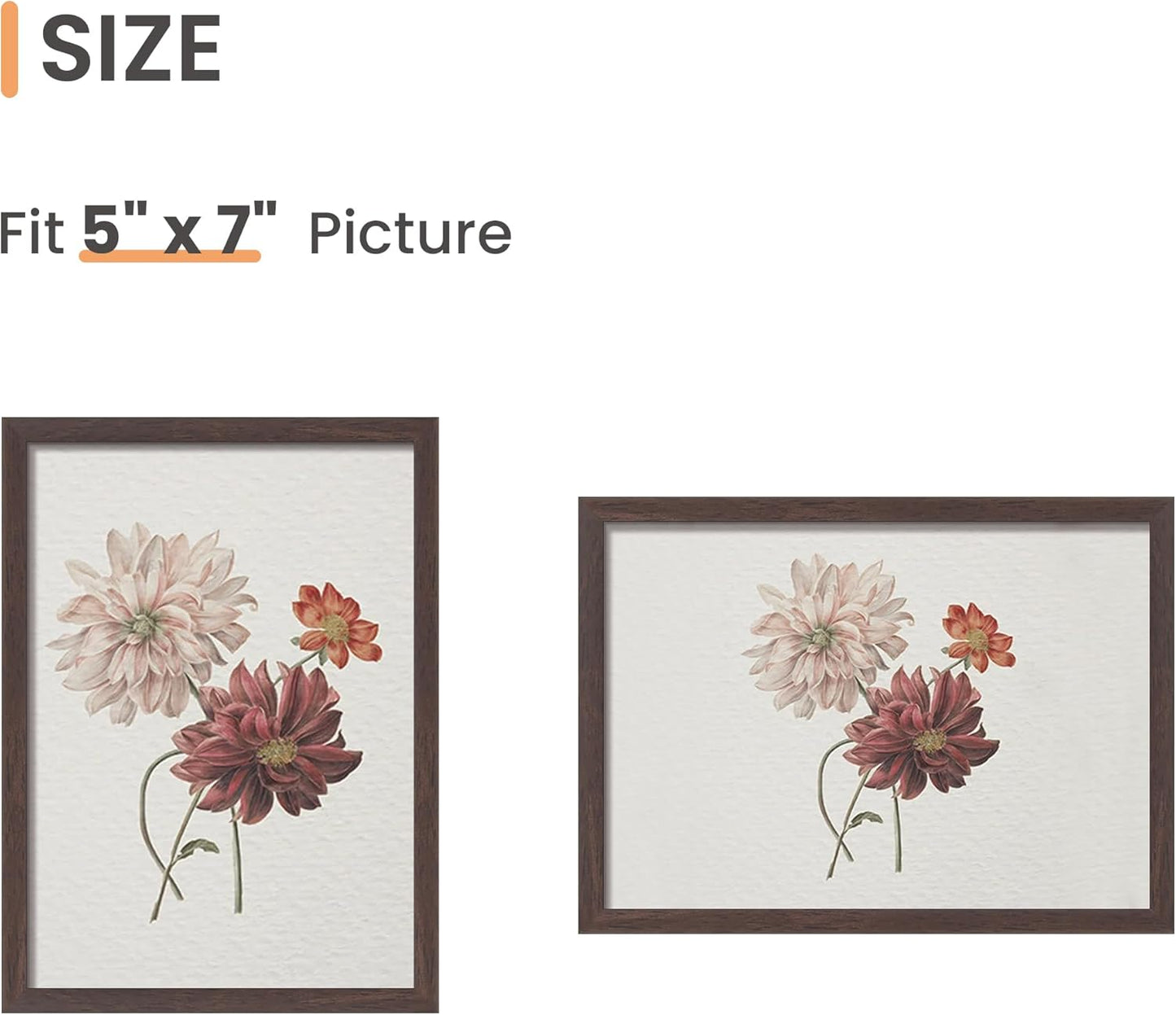 upsimples 5x7 Picture Frame Set of 3, Made of High Definition Glass for 5 x 7 Black Frames, Wall and Tabletop Display Thin Border Photo Frame for Home Décor