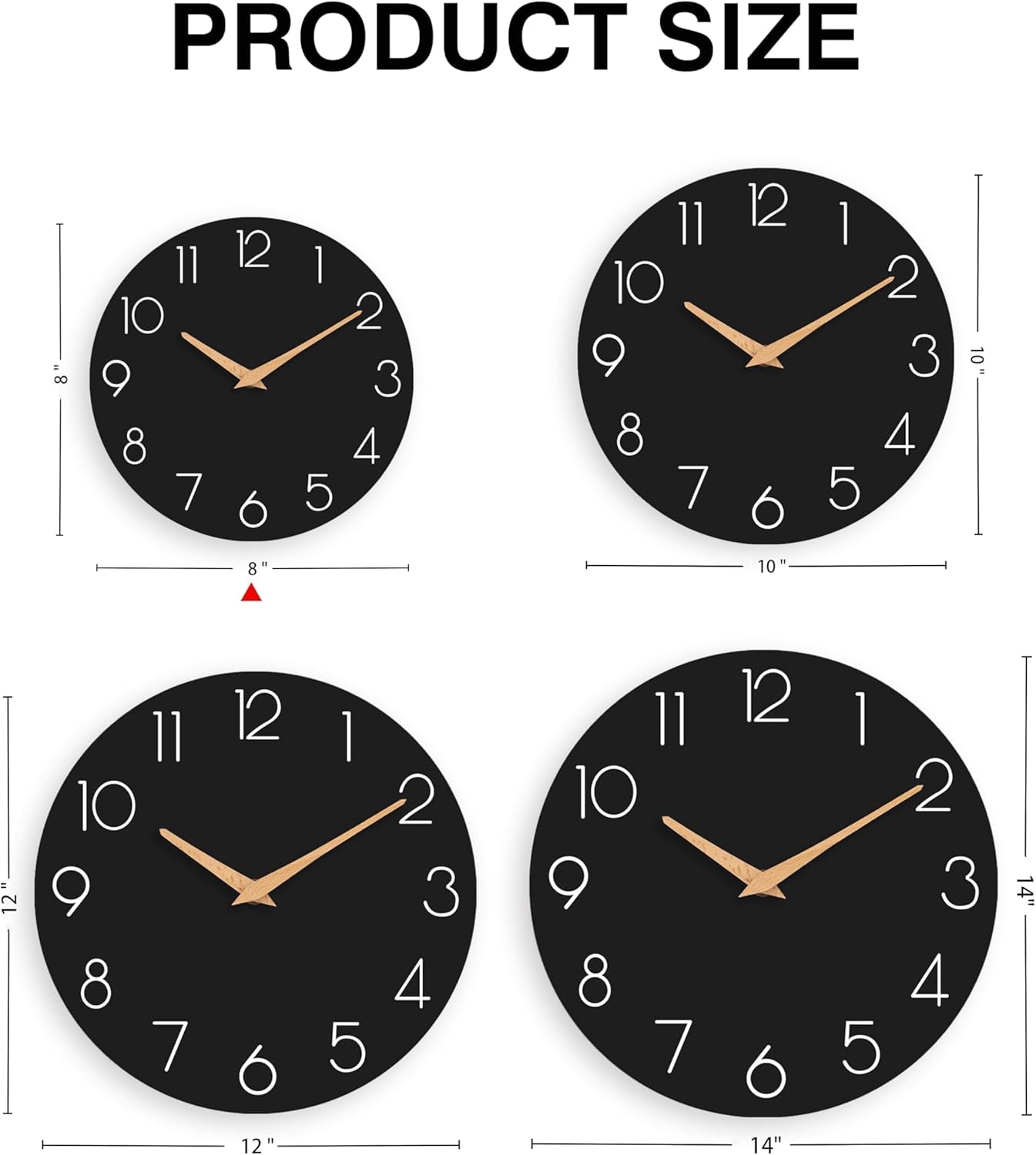 cicininc Wall Clock, Gray Silent Non-Ticking, Decorative Battery Operated Wall Clocks for Bedroom, Kitchen, Home, Office, School, Hotel (8 Inch)