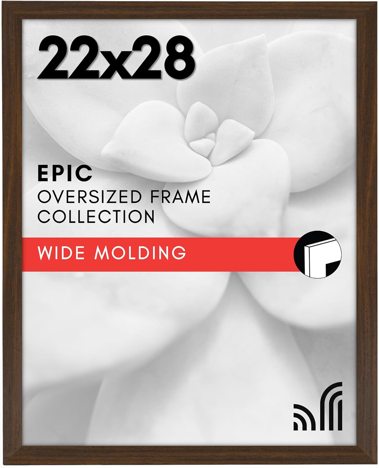 Americanflat 16x20 Picture Frame with Polished Plexiglass - Black Picture Frame - Wide Photo Frames Made of Engineered Wood for Vertical or Horizontal Wall Display - Epic Collection - Black - Colors A