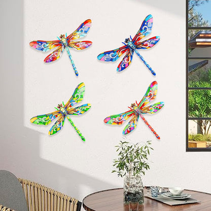 SUNREEK Metal Dragonfly Wall Decor, 9 Inches Dragonfly Outdoor Wall Art for Fence Garden Yard Patio Decorations
