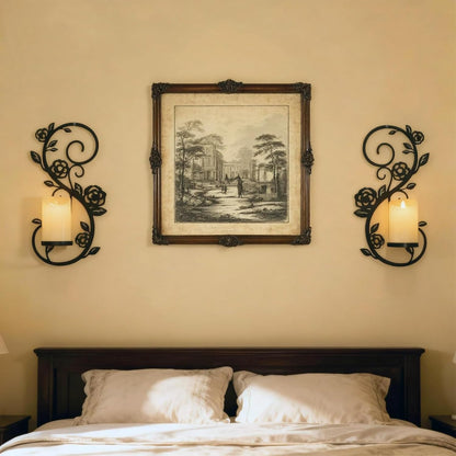 OYEFLY 2 Pcs Wall Sconces Candle Holder (Black)