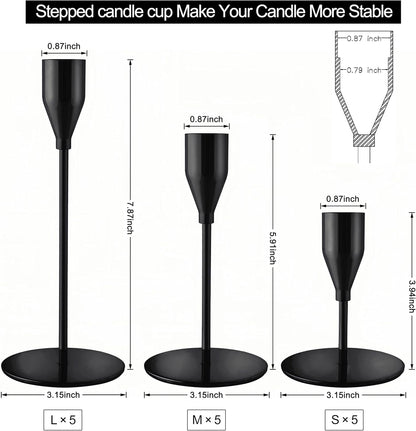 French Gold Taper Candle Holders for Wedding Table Centerpiece,Tall Taper Candlestick Holders Bulk Set of 6,Metal Candle Stick Holders for Dinning or Mantel Centerpiece,Party Home Decor