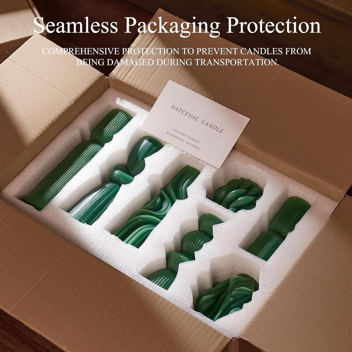 7-Pack Pillar Candles - Soy Wax Handmade Ribbed Candles for Home Decor, Housewarming Gift, Shelf & Table Decor - Aesthetic Modern Candles Set (White)