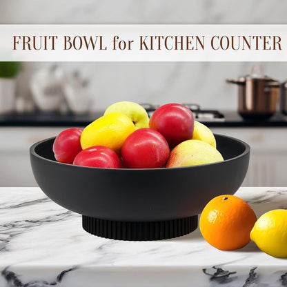 Deobath Large Resin Pedestal Decorative Bowl - Modern Handicraft Bowls for Home Decor - Fruit Bowl for Kitchen Counter - Key Bowl for Entryway Table,Artificial Stone Beige