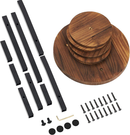 AUGOSTA 3 Tier Plant Stand, Tall Metal Wood Shelf Holder for Indoor, Outdoor Display Rack Flower Pot Stand for Corner Living Room Balcony Garden Patio