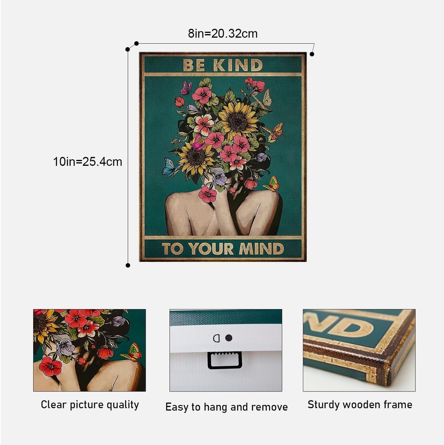 DIHSIEG 12x16 Canvas Wall Art funny bathroom wall art Print Poster Vintage Poster Frameless Floral Can be hung on the Wall Heal Your Heart poster Wall Art Canvas