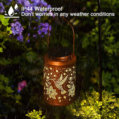 Mothers Day Gifts for Mom Grandma - Birthday Day Gifts for Women, Hummingbird Solar Lantern Outdoor Waterproof, Garden Decor