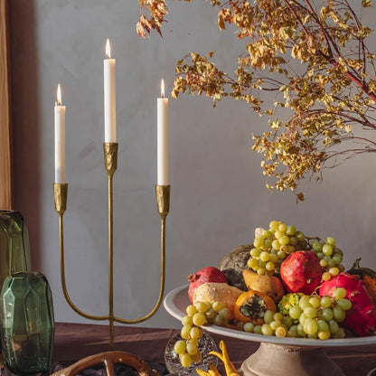 5-Candle Cast Iron Metal Candelabra Candlestick Holders 15 inch Tall Candle Holder Wedding Event Candelabra Candle Stand Brass Gold