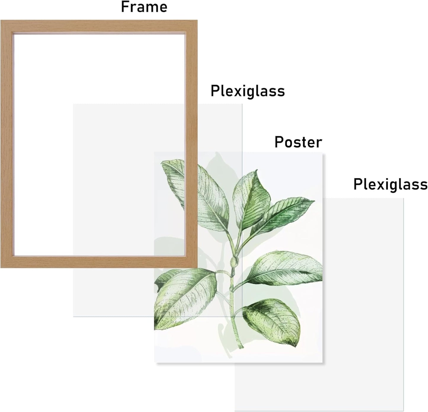 CORE ART 8x10 Floating Picture Frame,Double Plexglass Floating Frame for 5x7,4x6 Pictures,Wall or Tabletop Display,Black