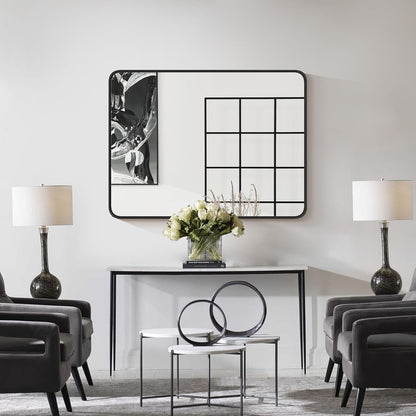 Bathroom Mirror for Wall, 24 Inch Round Mirror, Matte Black Metal Framed Circle Vanity Mirror for Bathroom Bedroom Living Room Entryway, Anti-Rust, Tempered Glass, Hanging or Leaning