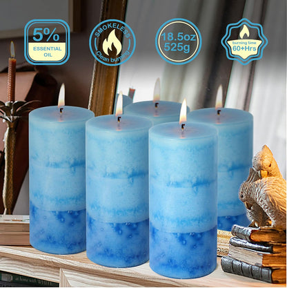 Pillar Candles Vanilla Cupcake Scented Immeiscent Aromatherapy Candle 50+ Hours Clean Burning Long Lasting Mottled Layered Candles for Home Scented SPA Restaurant Set of 3