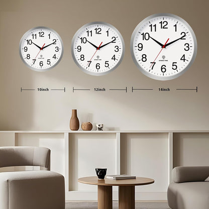 Rohioue Wall Clock Modern 8 Inch Battery Operated Silent Non Ticking Small Analog Clock for Living Room Office Home Bedroom Kitchen Bathroom(Black)