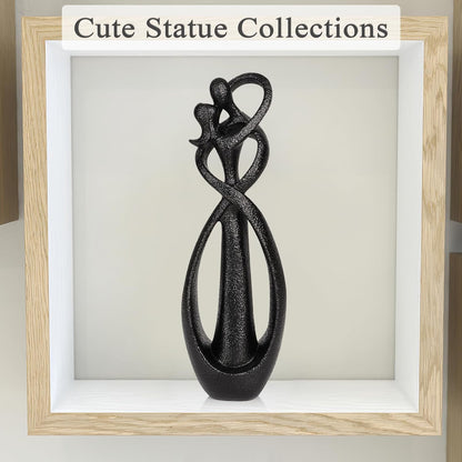 Trycooling Kissing Lovers Statue Abstract Sculpture Resin Statues for Home Decor Modern Home Office Desktop Shelf Bookshelf Decor (Sandstone, Small)