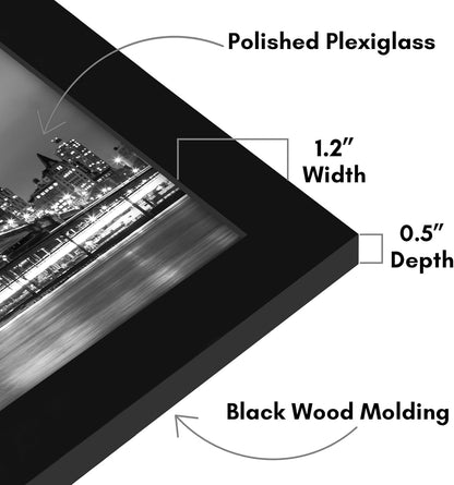 Americanflat 16x20 Picture Frame with Polished Plexiglass - Black Picture Frame - Wide Photo Frames Made of Engineered Wood for Vertical or Horizontal Wall Display - Epic Collection - Black - Colors A