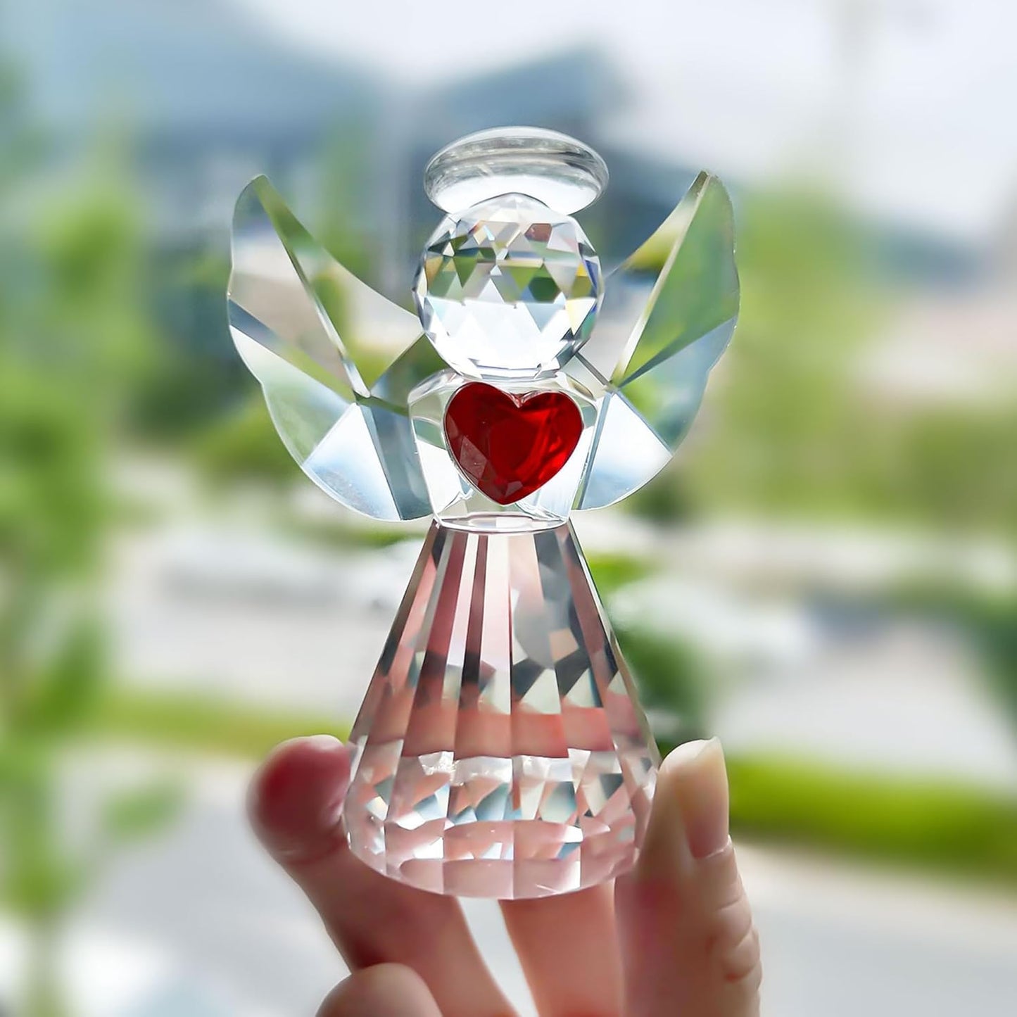 HDCRYSTALGIFTS 3.3'' Crystal Bird Figurine Collectible Art Glass Animal Figurines Table Home Decor Paperweight Valentine’s Day for Women