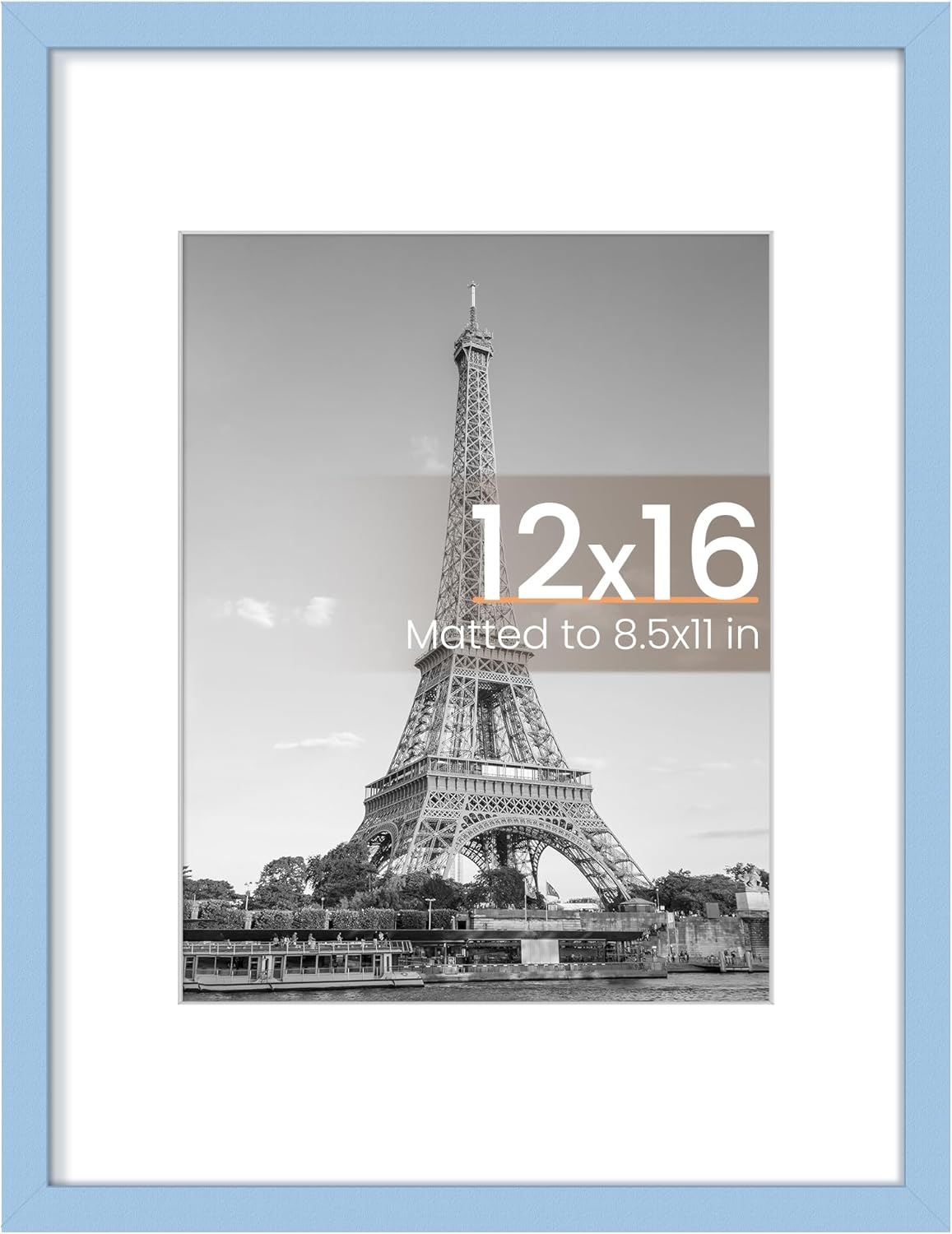 upsimples 8x10 Picture Frame, Display Pictures 5x7 with Mat or 8x10 Without Mat, Wall Hanging Photo Frame, Black, 1 Pack - Colors A