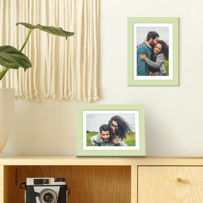 upsimples 8x10 Picture Frame, Display Pictures 5x7 with Mat or 8x10 Without Mat, Wall Hanging Photo Frame, Black, 1 Pack - Colors A