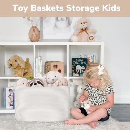 Goodpick Cube Storage Bins - Towel, Book, Cloth, Shoes, Closet Shelf Woven Baskets for Office, Baby Laundry, Toys, 13''x10''x9''